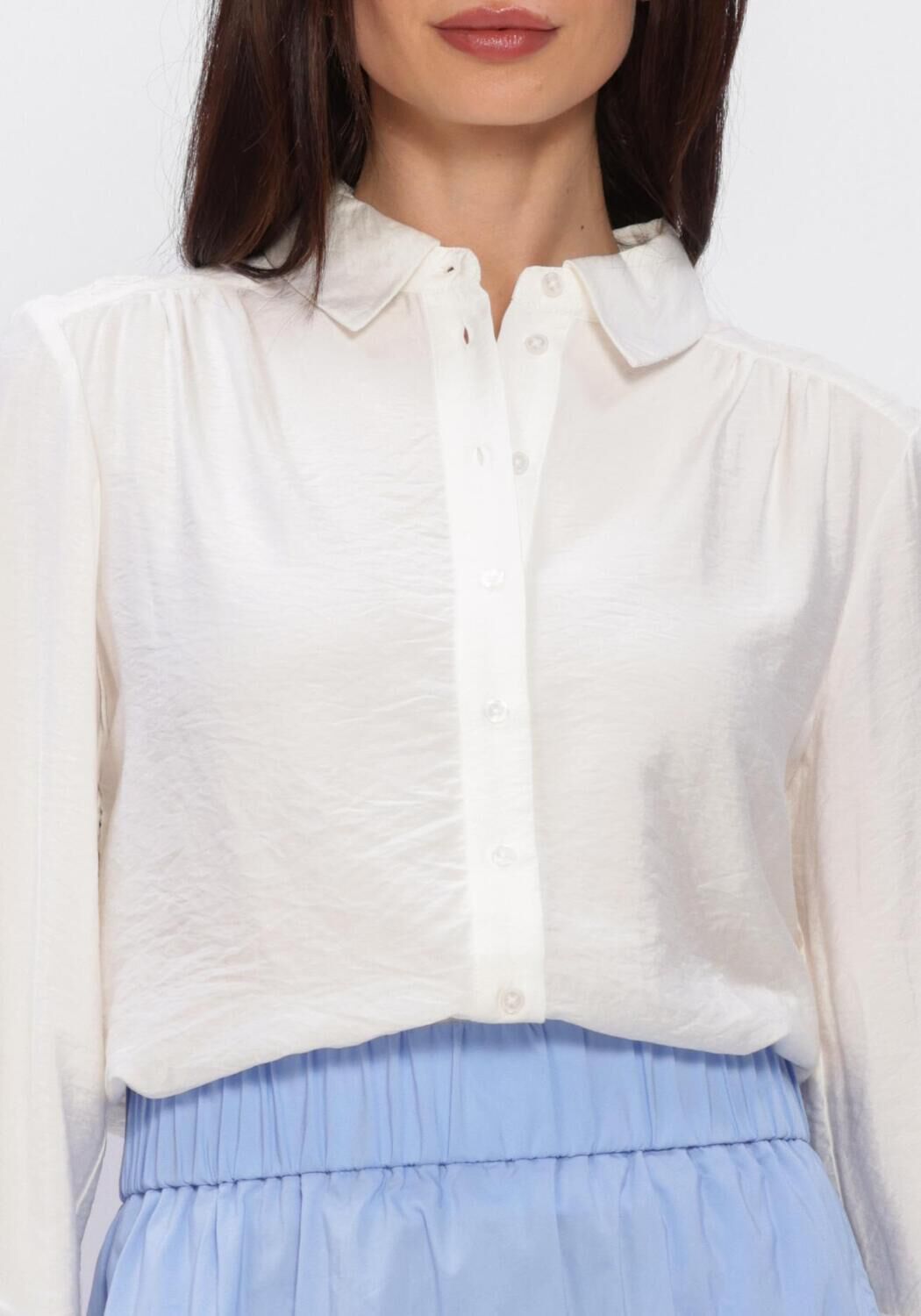 Witte OBJECT Blouses OBJJUNI L/S RE SHIRT - large