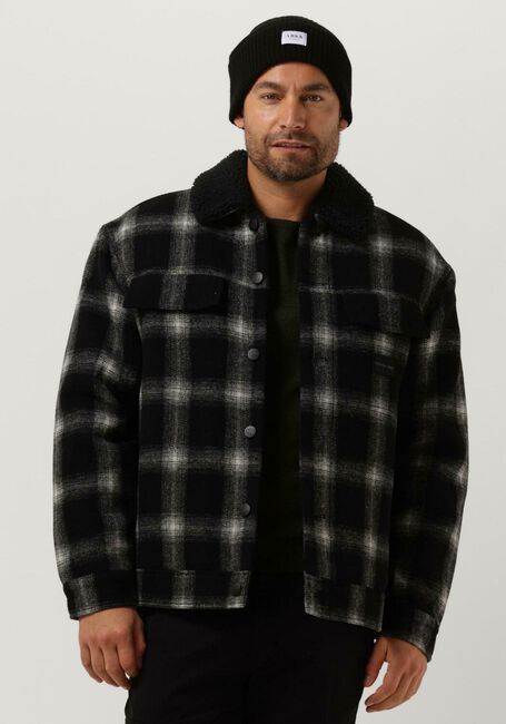 Zwarte CALVIN KLEIN Jack CHECK SHERPA TRUCKER JACKET - large