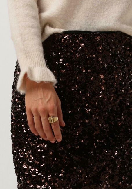 Bruine SELECTED FEMME Minirok SLFMALLIE MW SHORT SEQUINS SKIRT B - large