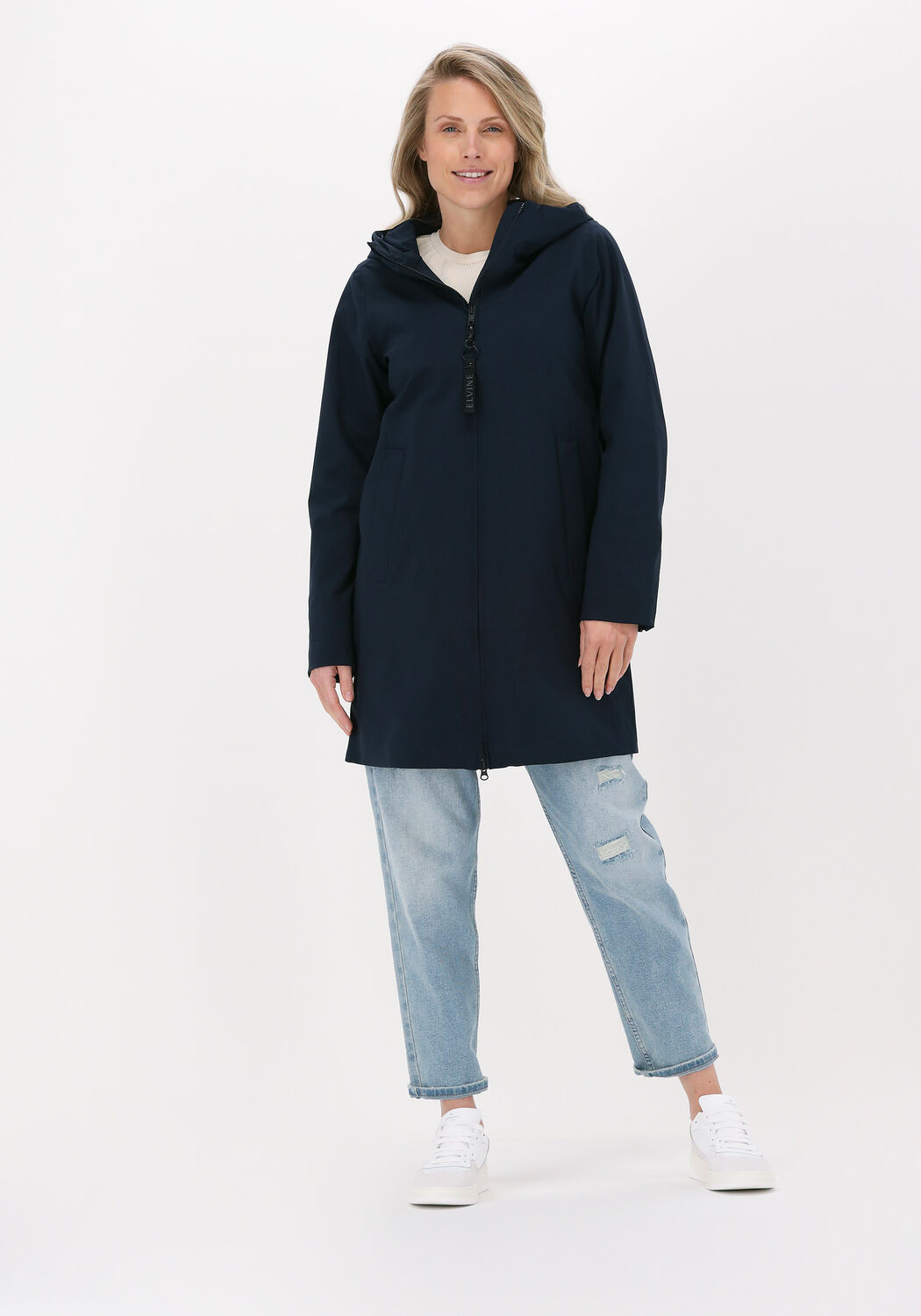 Donkerblauwe sales regenjas dames