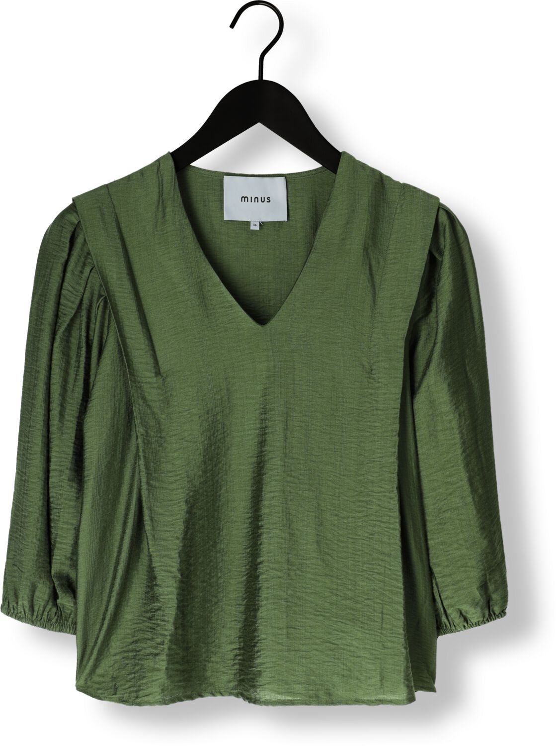 MINUS Dames Blouses Seria V-neck Blouse Groen