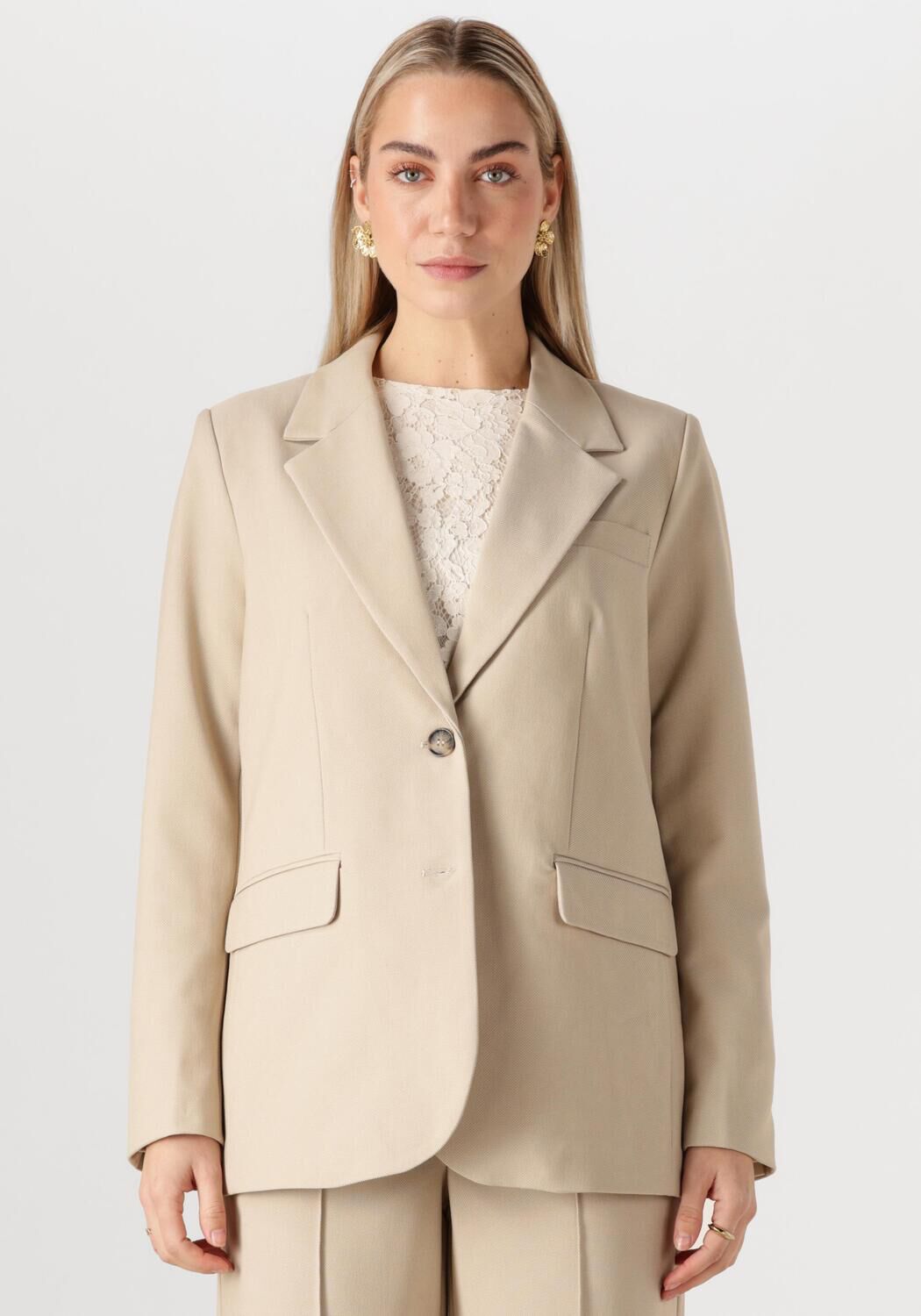 Y.A.S Beige Blazer voor vrouwen veelzijdige stijl Beige Dames
