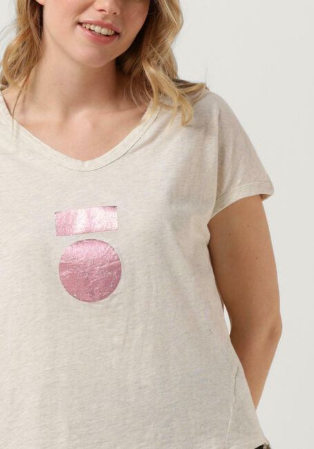 Ecru 10DAYS T-shirt MEDAL TEE SLUB - large