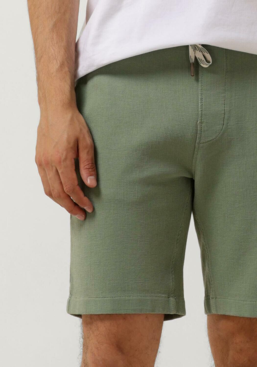 CAST IRON Heren Broeken Chino Shorts Waffle Structure Groen