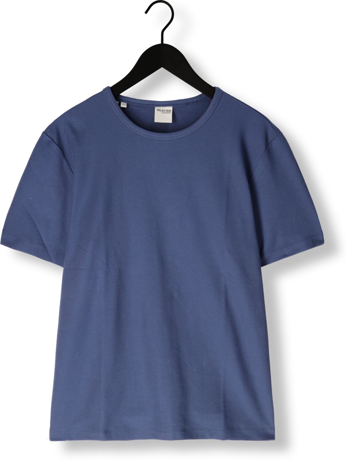 SELECTED HOMME Heren Polo's & T-shirts Slhjoseph Pique Ss O-neck Tee Blauw