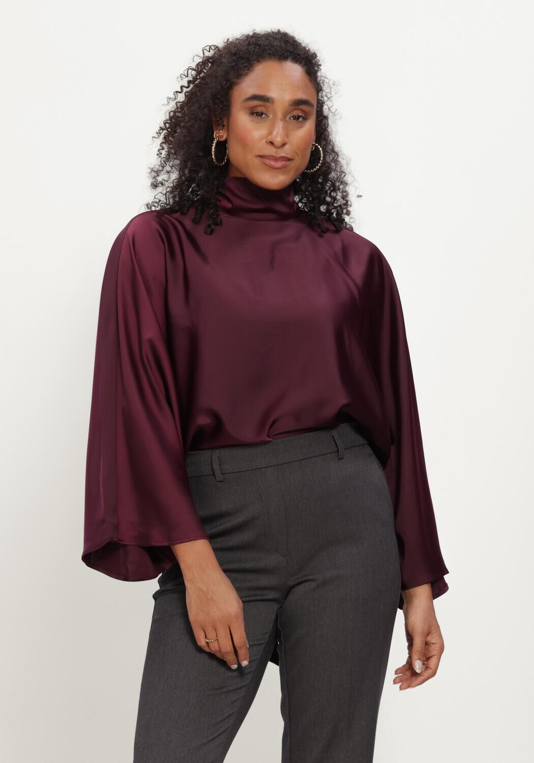 Y.A.S. YAS Dames Tops & T-shirts Yaspelana Ls Tie Top Bordeaux