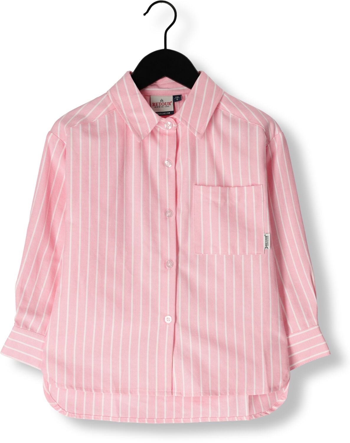 Retour Jeans gestreepte blouse Bibi roze wit Meisjes Katoen Klassieke kraag 122 128