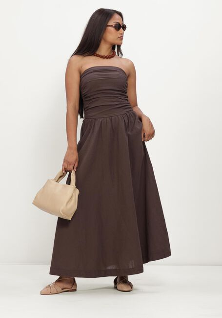 Bruine NEO NOIR Jurken KIMA LINEN DRESS - large
