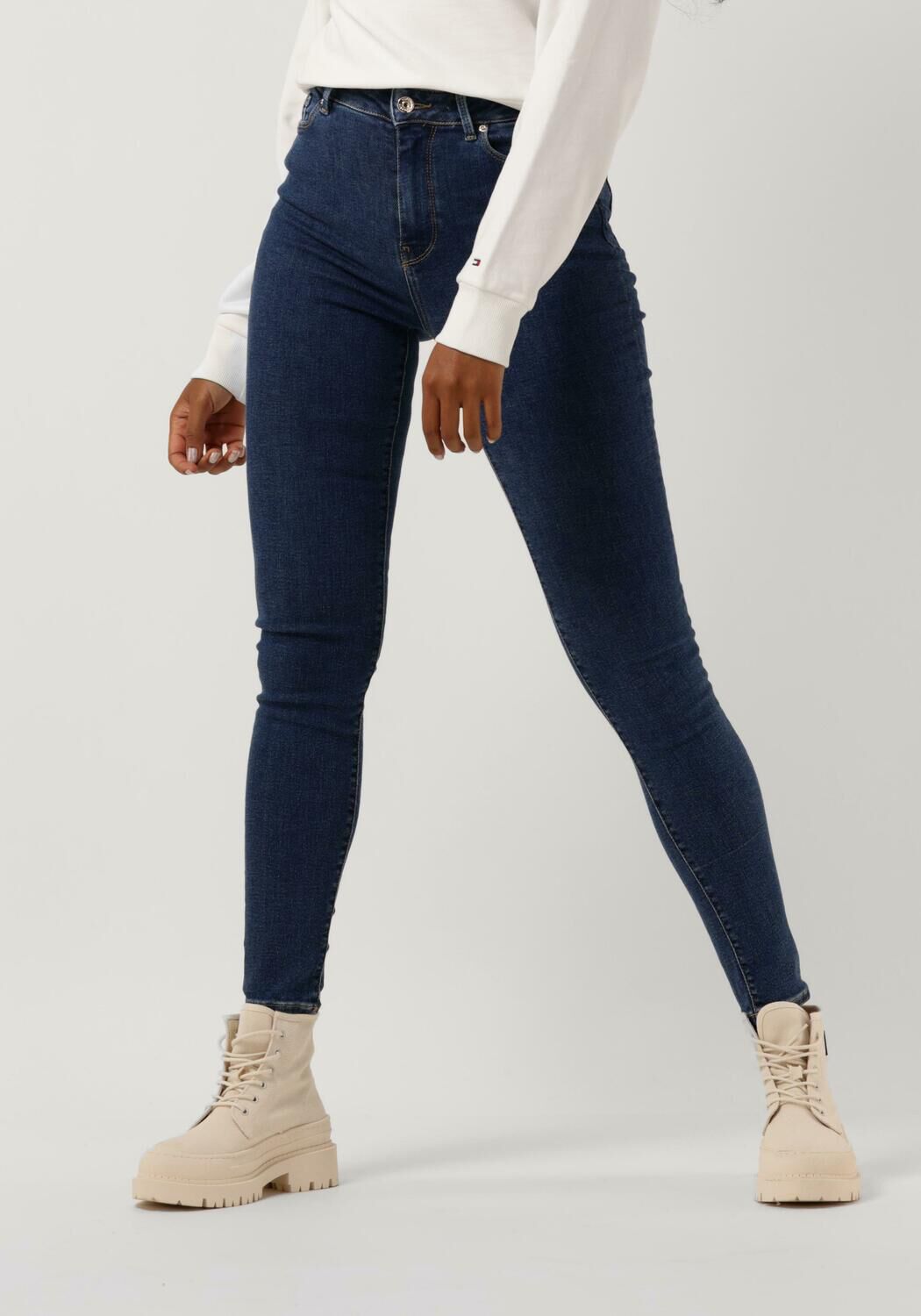 blauwe tommy hilfiger skinny jeans th flex harlem u skinny hw eden