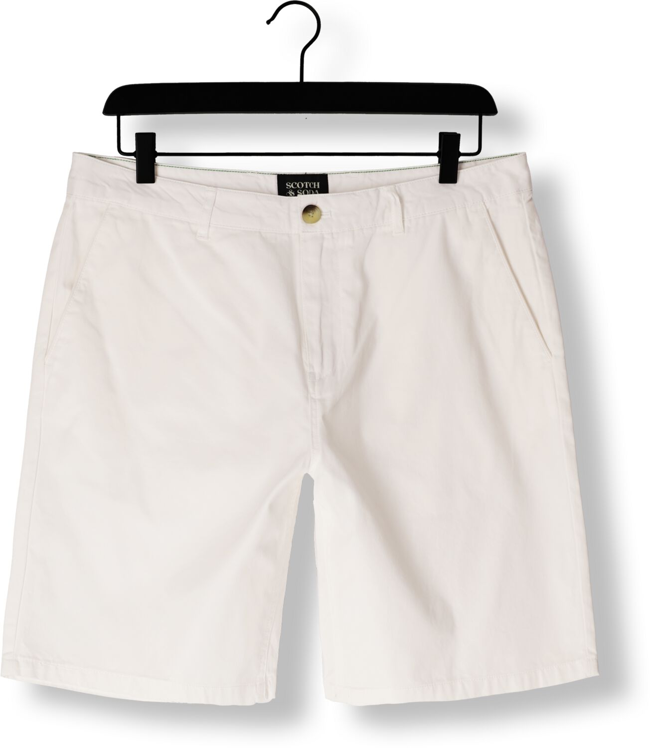 SCOTCH & SODA Heren Broeken Stuart Garment-dyed Cotton-blend Twill Short Gebroken Wit