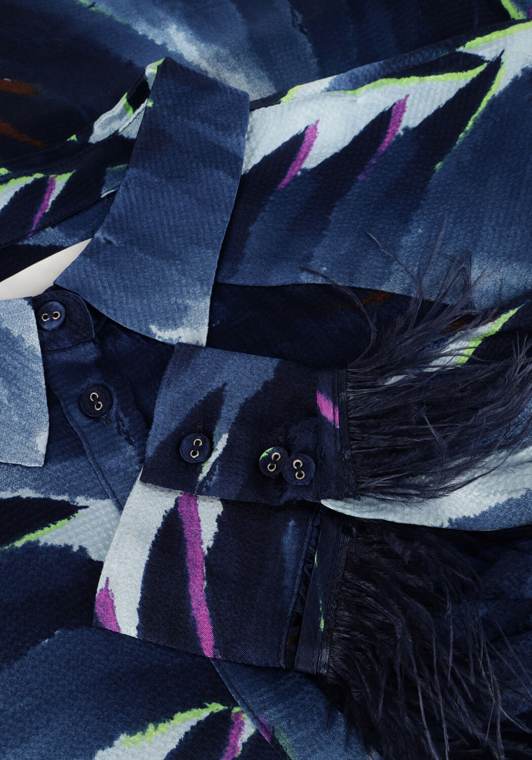 Blauwe POM AMSTERDAM Blouses FEATHERS BLUE - large