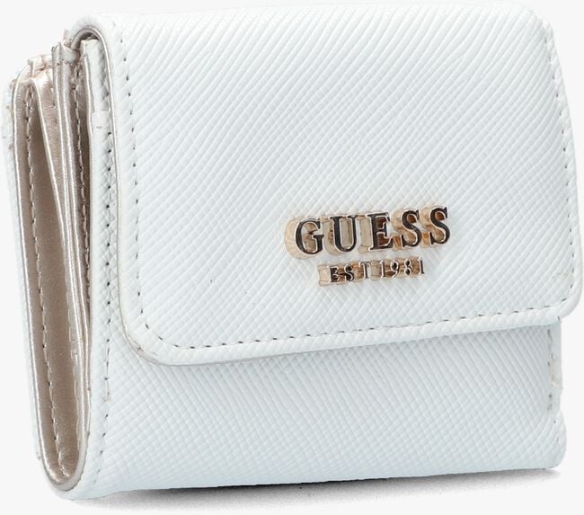Witte GUESS LAUREL SLG CARD & COIN PURSE Portemonnee - large