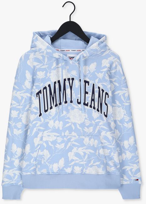 Lichtblauwe TOMMY JEANS Sweater TJM AOP HOODIE - large