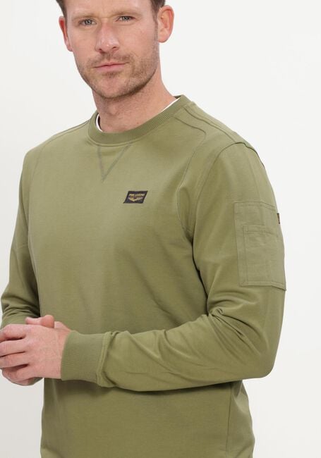 Khaki PME LEGEND Sweater CREWNECK AMERICAN CLASSIC - large