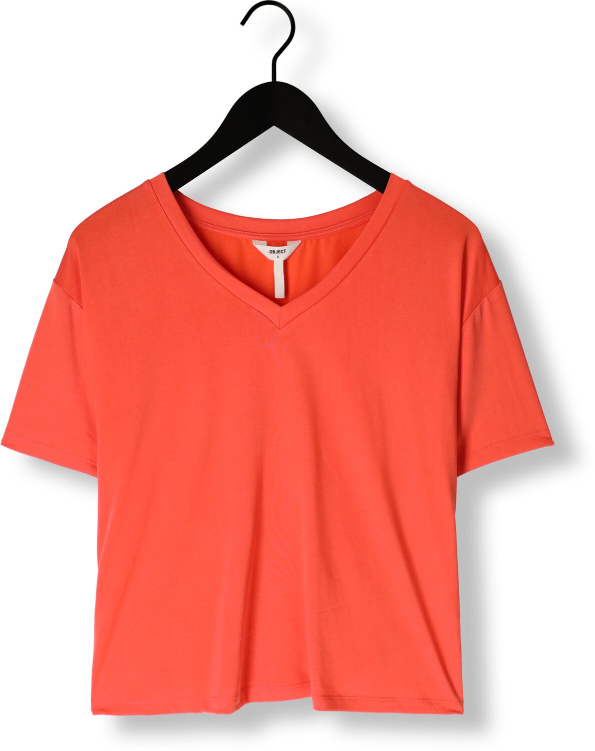 OBJECT Dames Tops & T-shirts Objannie Re S s V-neck Top Oranje