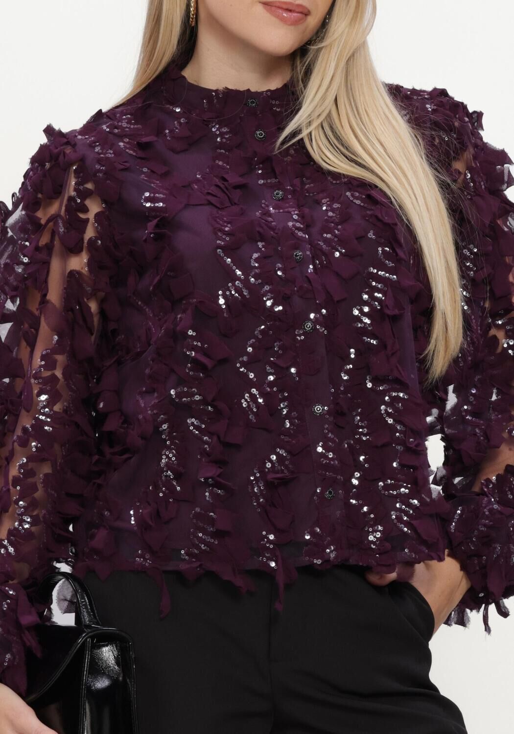 Paarse Y.A.S. Top YASABELONE LS SHIRT - large