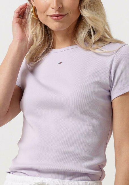 Lila TOMMY JEANS T-shirt TJW SLIM ESSENTIAL RIB - large