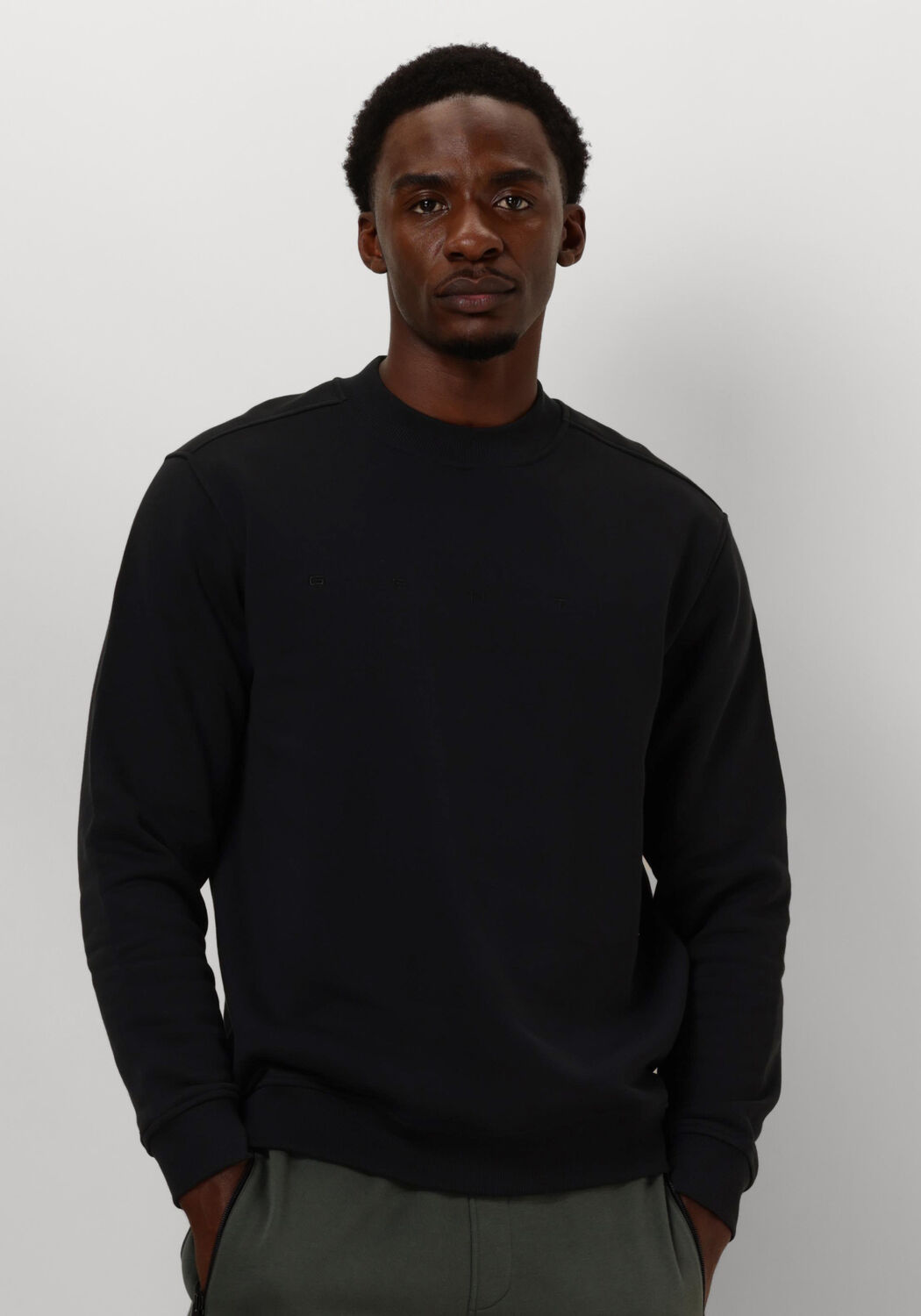Genti Moderne Zwarte Sweater voor Mannen Black Heren