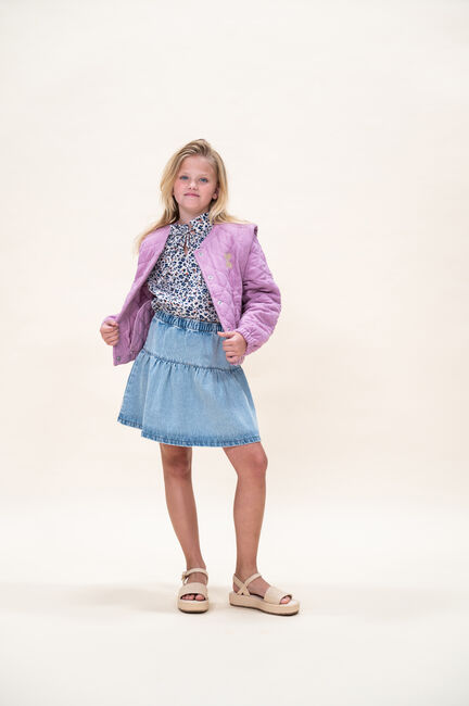 Grijze PETIT BLUSH Minirok JEANS RUFFLE SKIRT - large