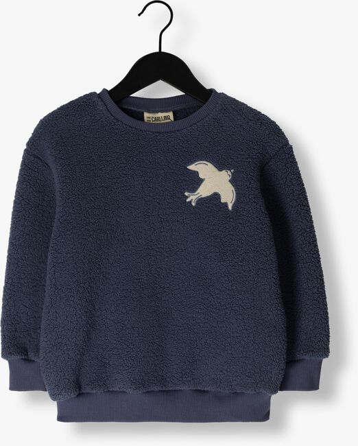 Blauwe CARLIJNQ Sweater FREE LIKE A BIRD - SWEATER WITH PATCH - large