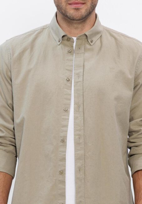 Groene LES DEUX Casual overhemd KONRAD COTTON LINEN SHIRT - large