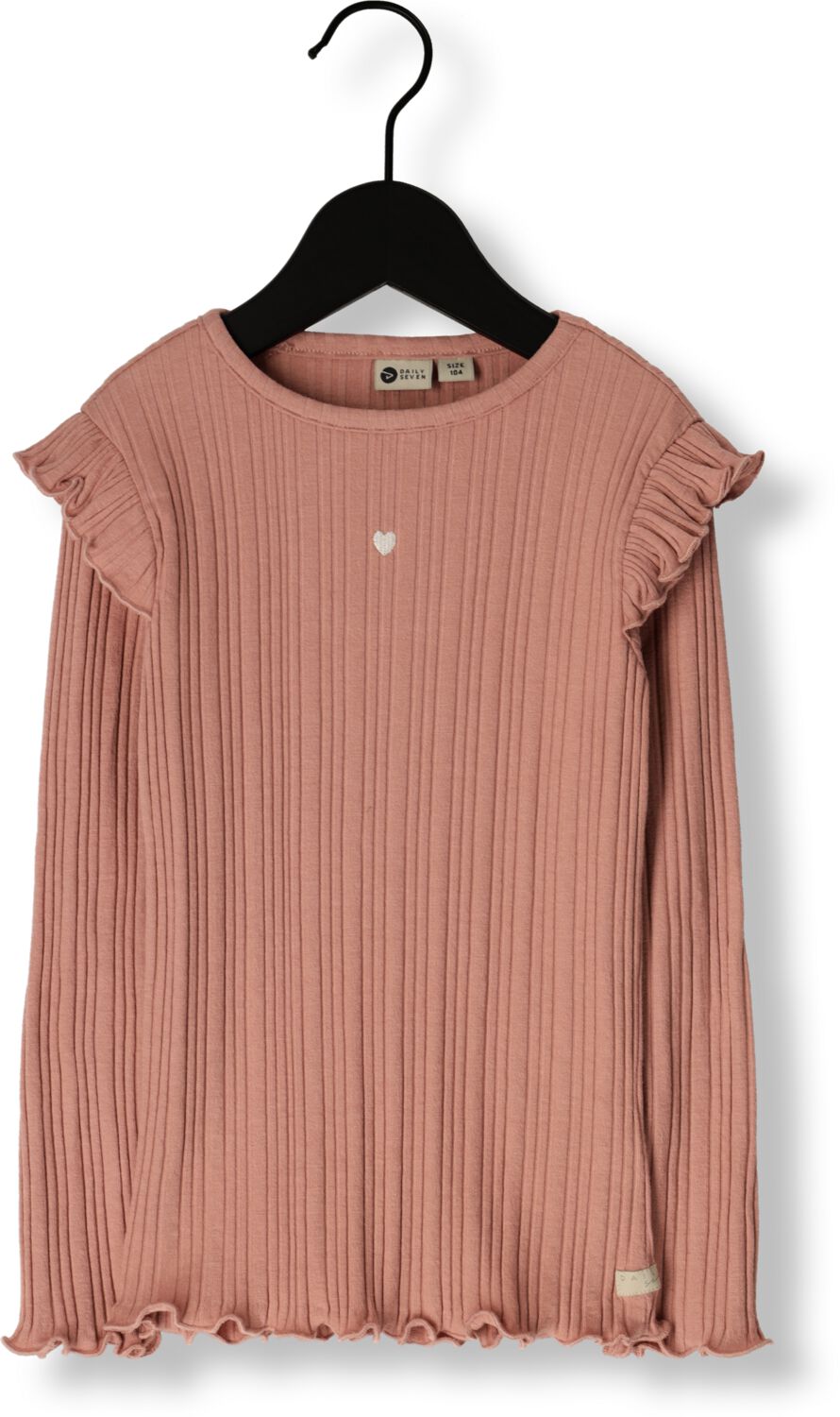DAILY7 Meisjes Tops & T-shirts T-shirt Ls Fancy Rib Lichtroze