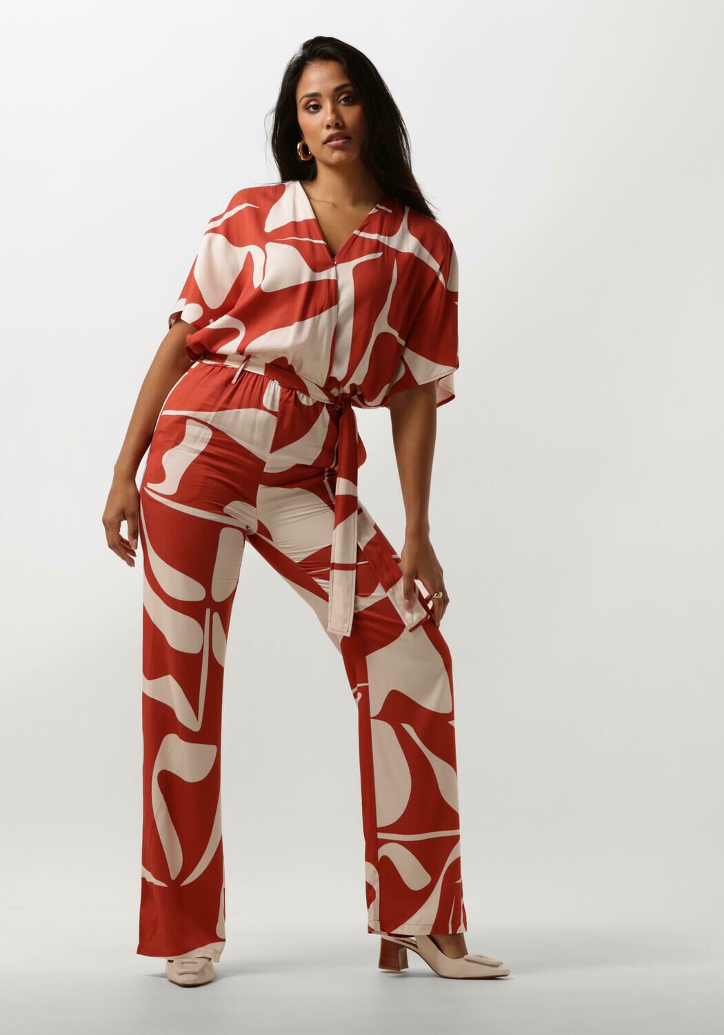 ANOTHER LABEL Dames Jumpsuits Nena Graphic Jumpsuit S s Rood