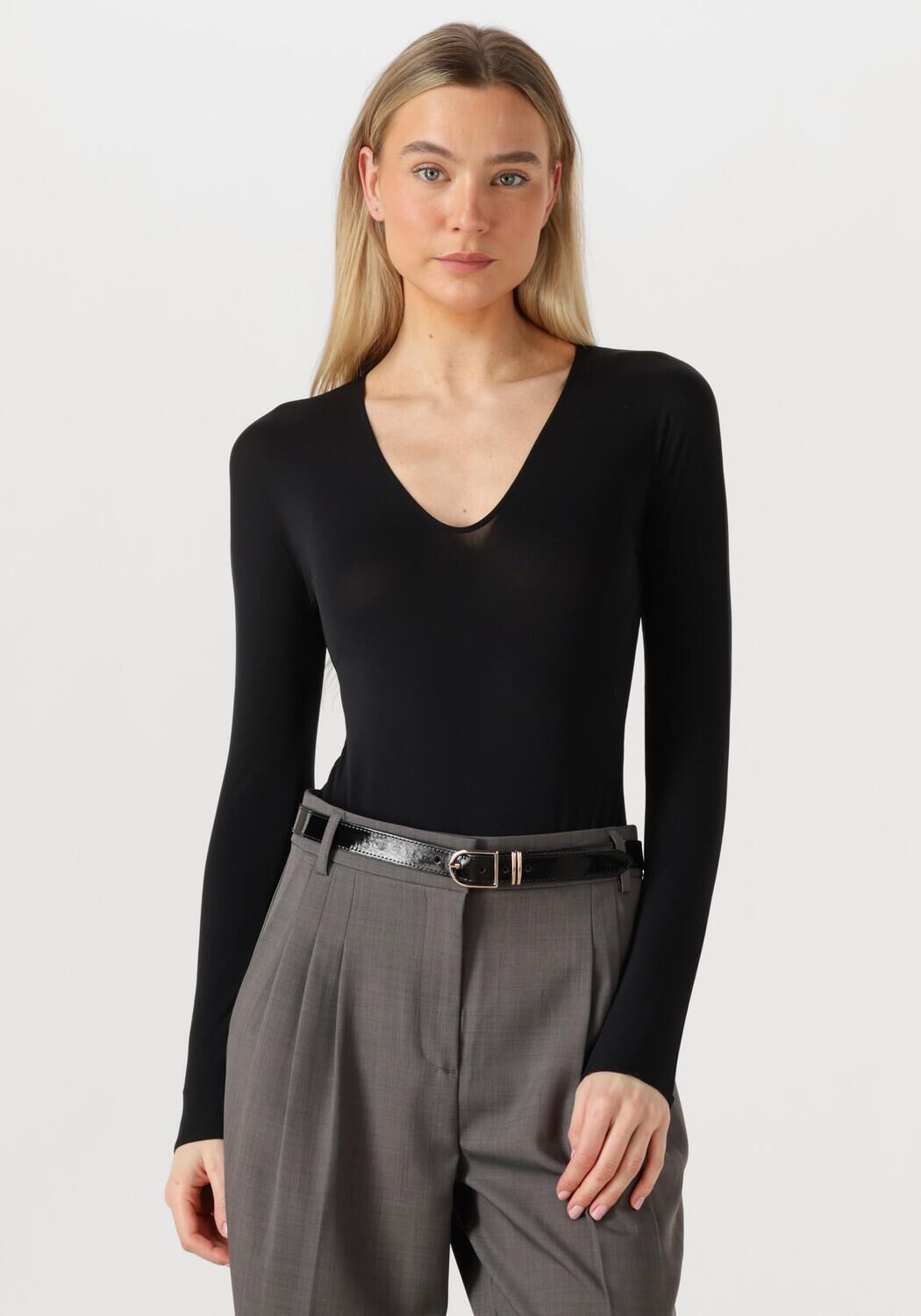 WOLFORD Dames Tops & T-shirts The V Neck Body Zwart