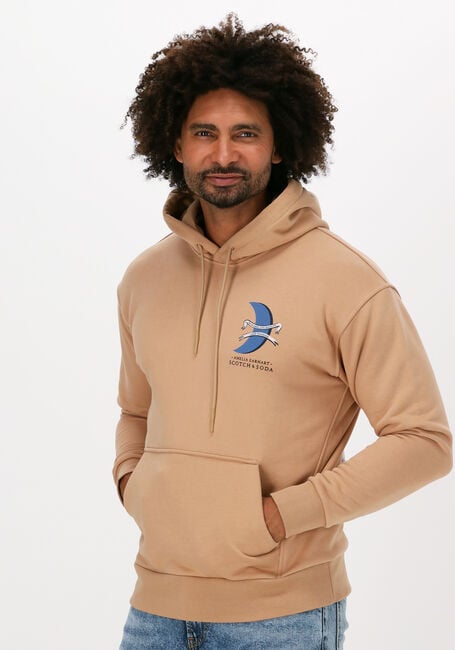 Beige SCOTCH & SODA Sweater 164108 - UNISEX - HOODY WITH " - large