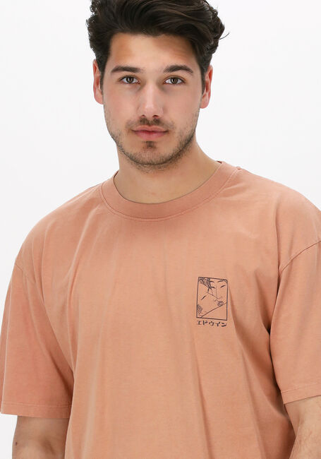 Oranje EDWIN T-shirt KISSU CHEST NATURAL TS - large