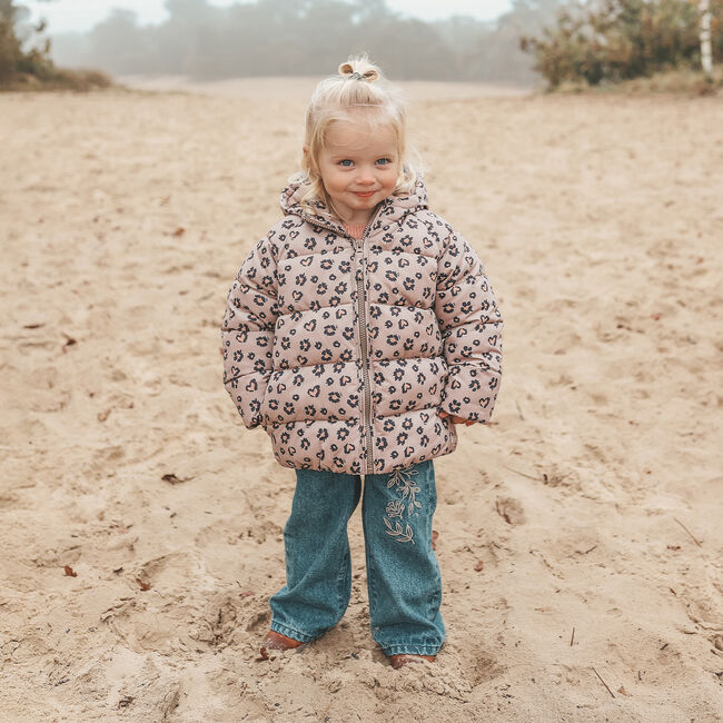 Bruine YOUR WISHES Jassen SWEET LEOPARD PUFFER COAT - large