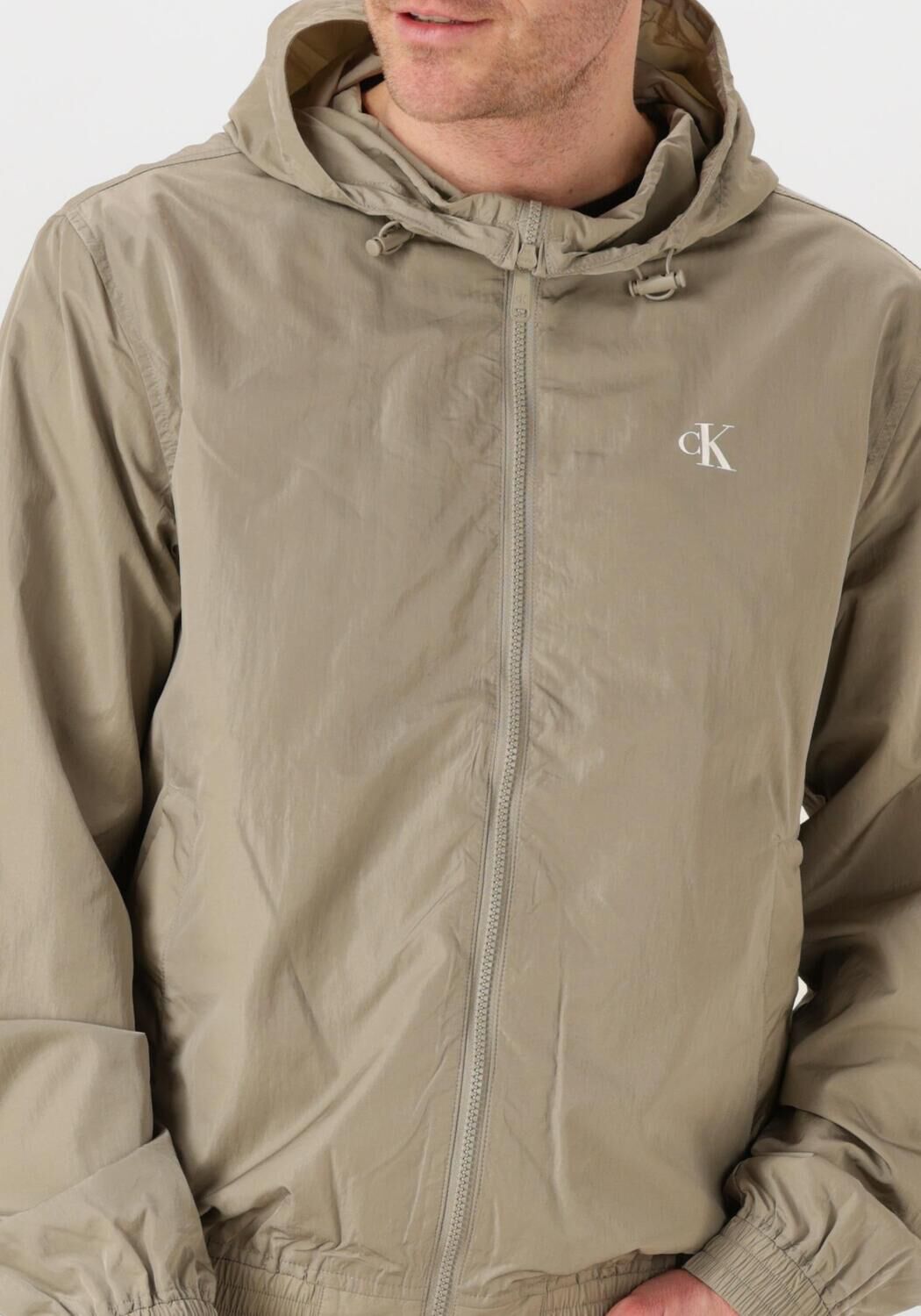 CALVIN KLEIN Heren Jassen Nylon Hooded Windbreaker Khaki