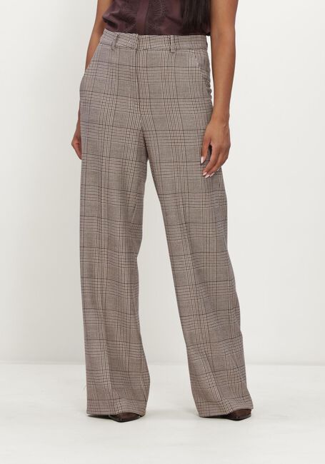 Beige CAMBIO Wijde broek ALEXIS WOVEN CLASSICAL GLENCHECK WOOL SUBSTITUTE - large