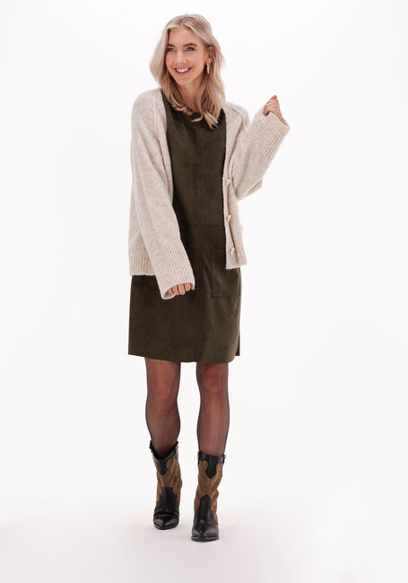 Beige SUMMUM Vest CARDIGAN SOFT WOOL ELASTANE KNIT - large