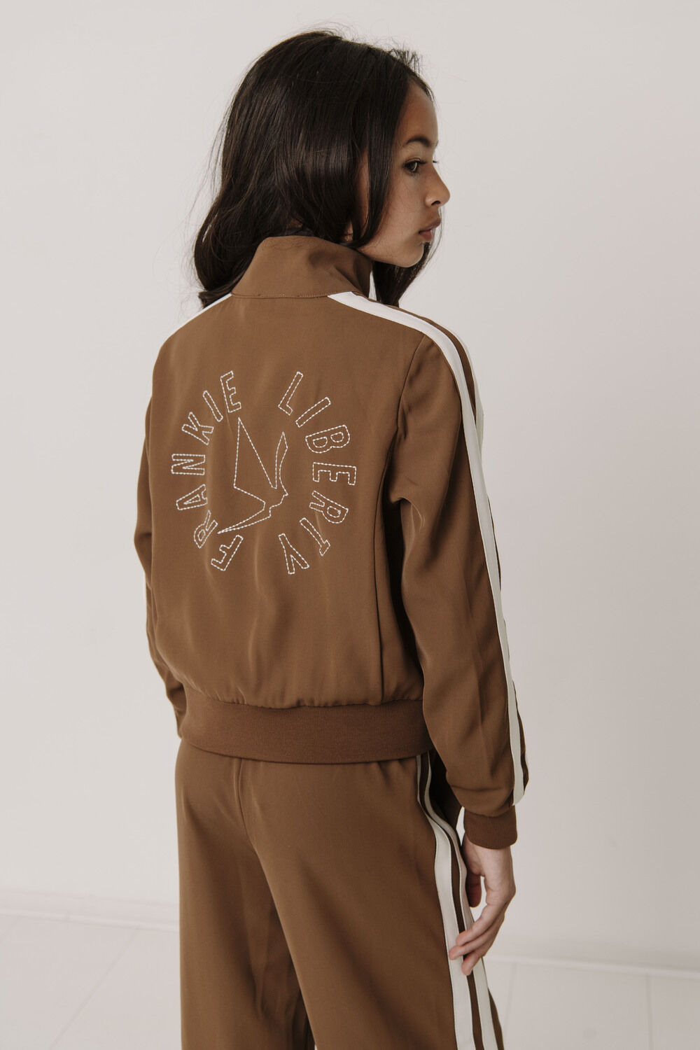 Bruine FRANKIE & LIBERTY Trui TESKE TRACKSUIT JACKET - large