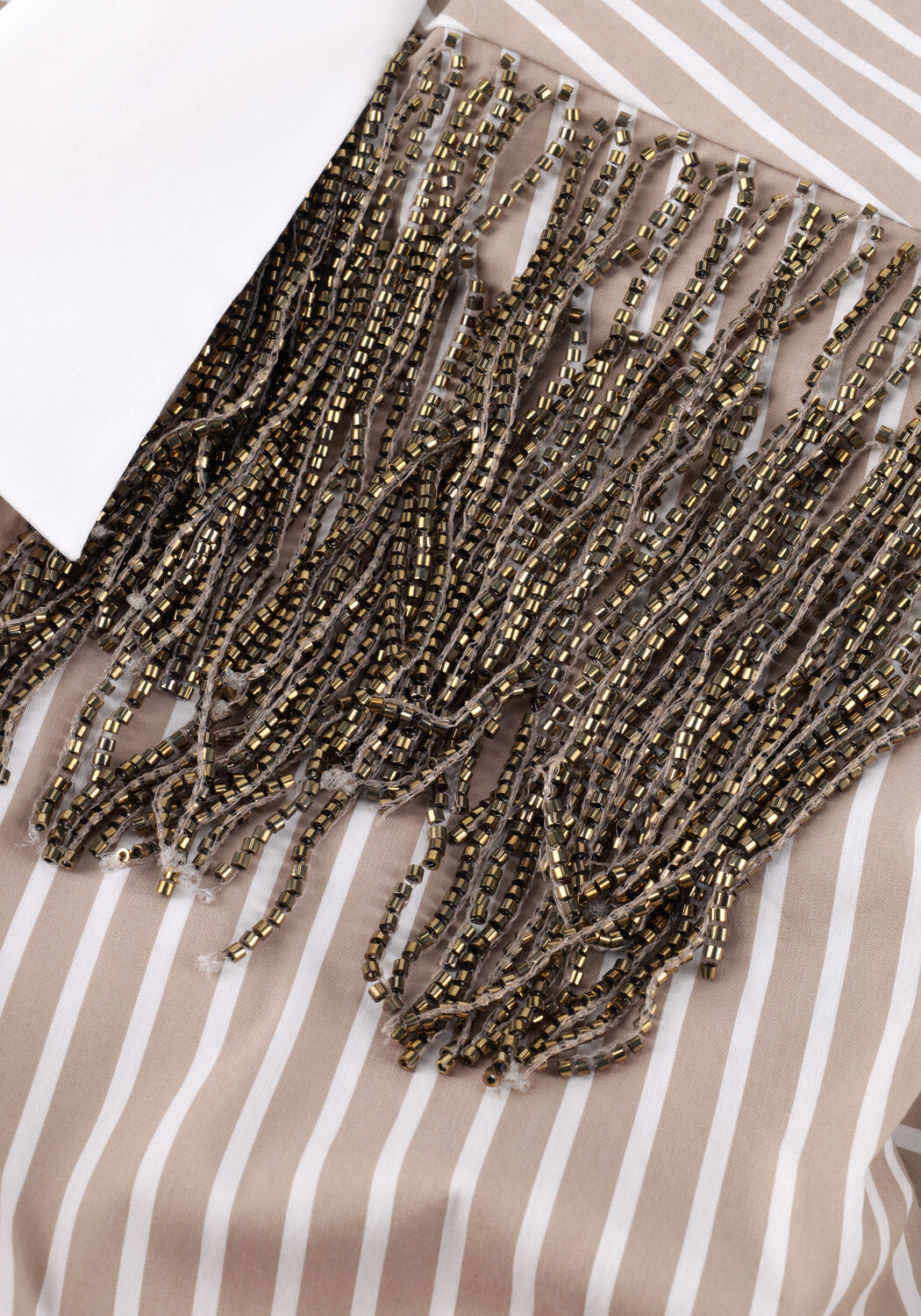 Beige DANTE6 Blouses RHOBIN SLEEVELESS FRINGE DETAI SHIRT - large