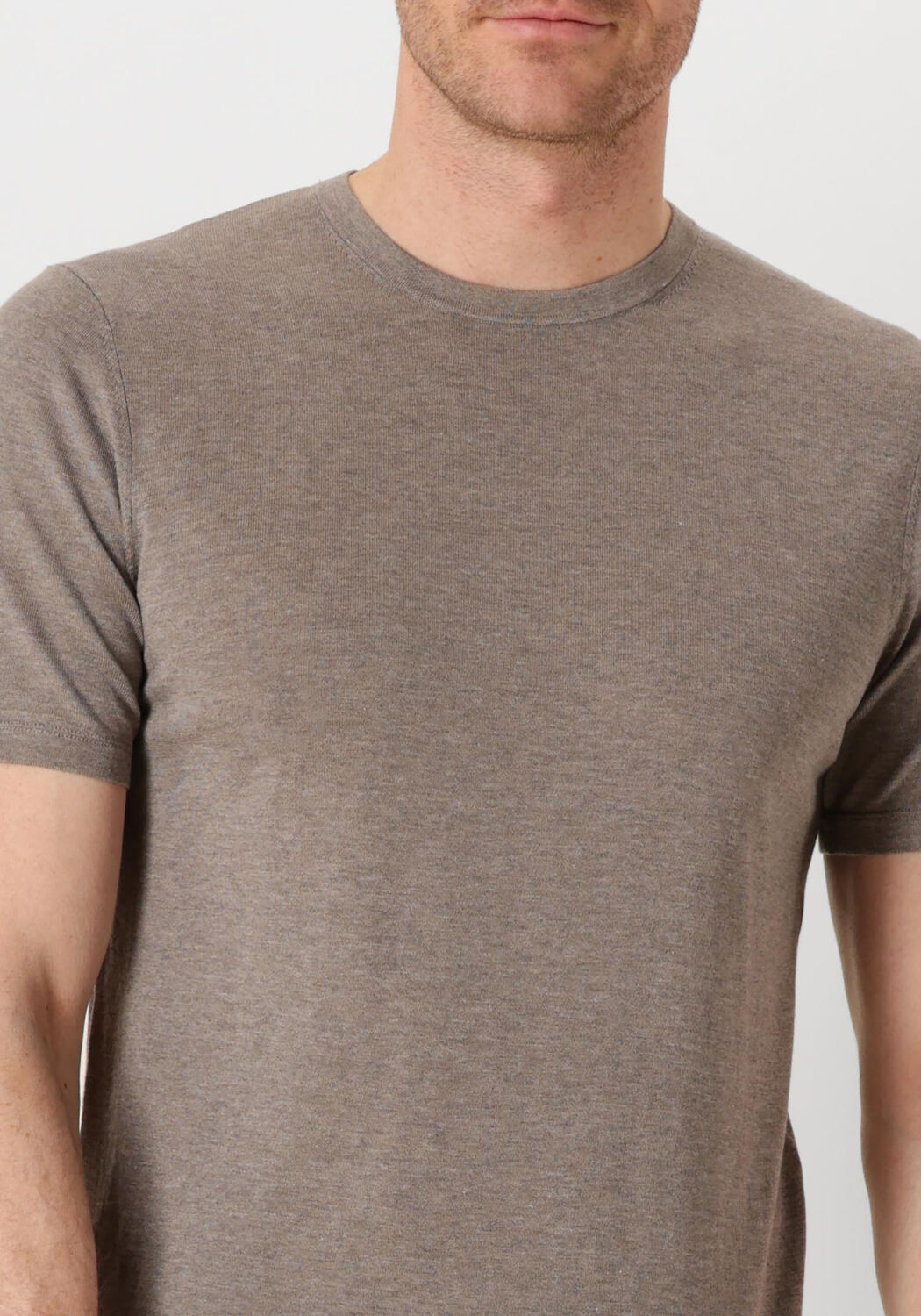 PROFUOMO Heren Polo's & T-shirts T-shirt Crew Neck Ss Taupe