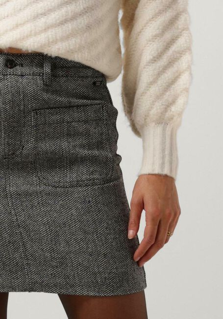 Donkergrijze SCOTCH & SODA Minirok HERRINGBONE HIGH RISE MINI SKIRT - large