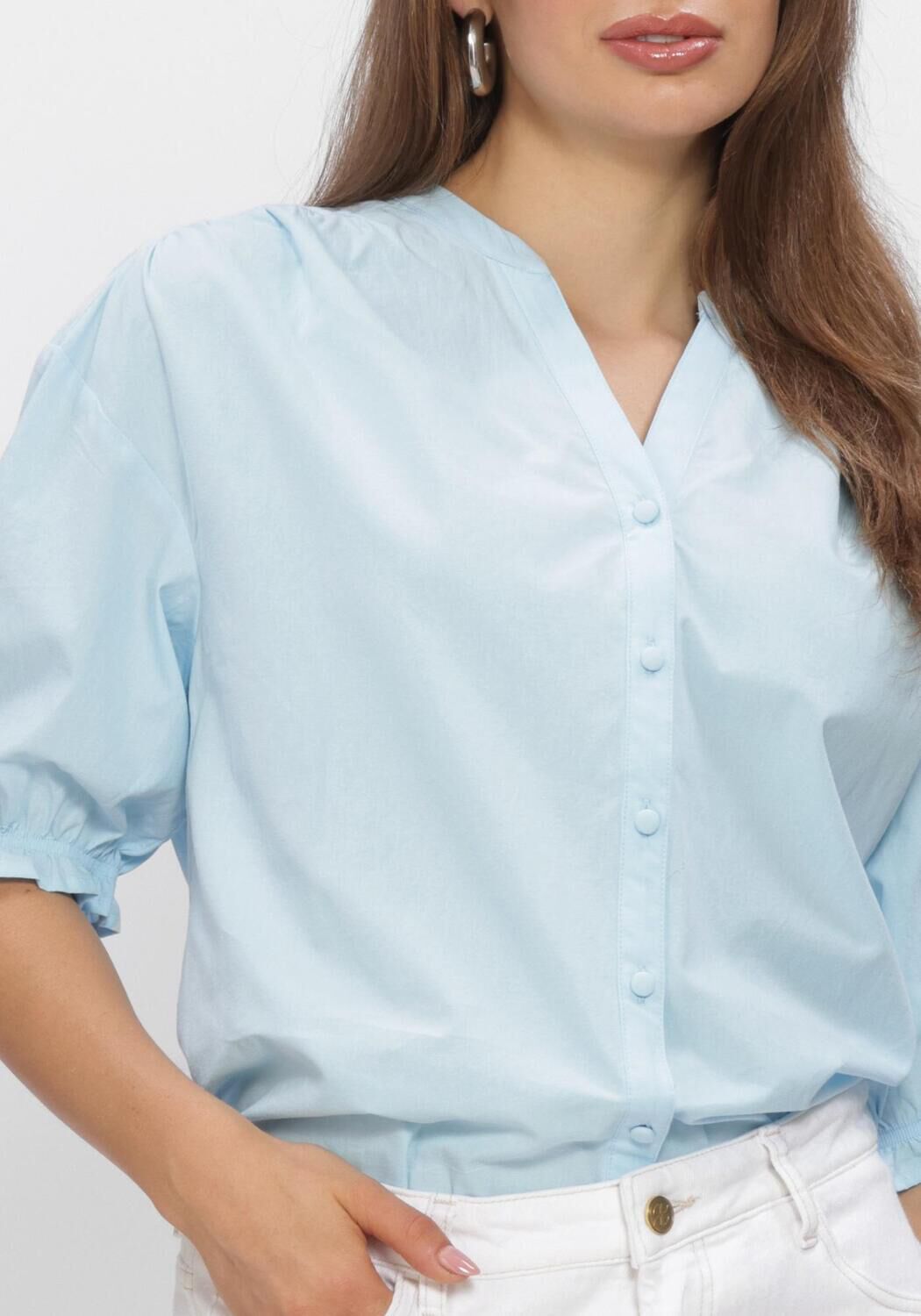 Blauwe MSCH COPENHAGEN Blouses MSCHMARCA DOTTEN 2 4 SHIRT - large
