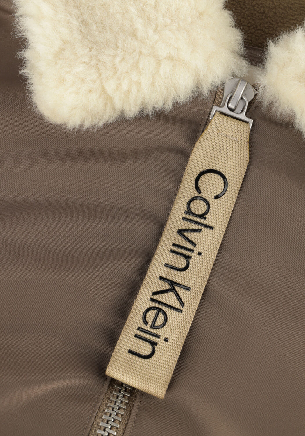 Beige CALVIN KLEIN Jack AVIATOR SHERPA JACKET - large