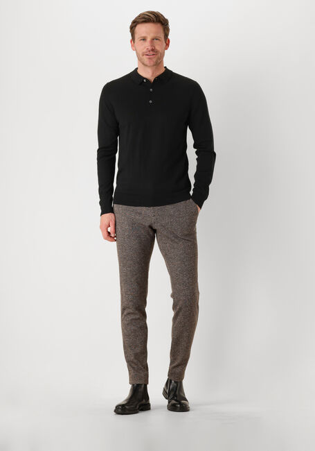 Zwarte PROFUOMO Polo POLO LONG SLEEVE - large