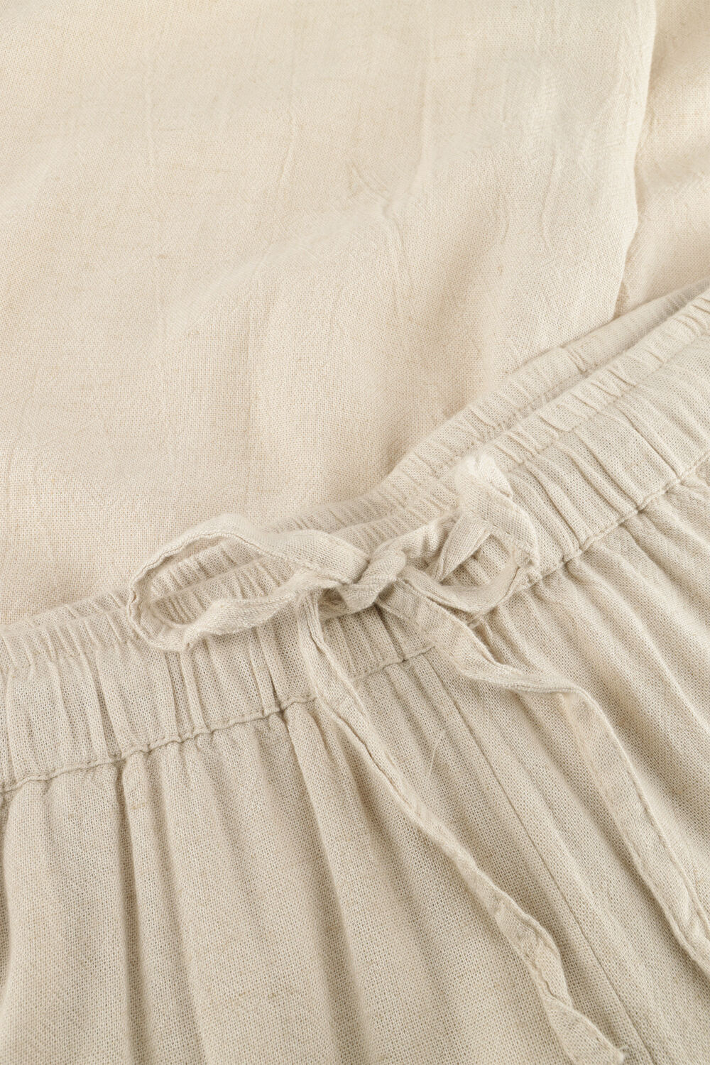 Creme NEO NOIR Broeken SONAR DRAPY LINEN PANTS - large