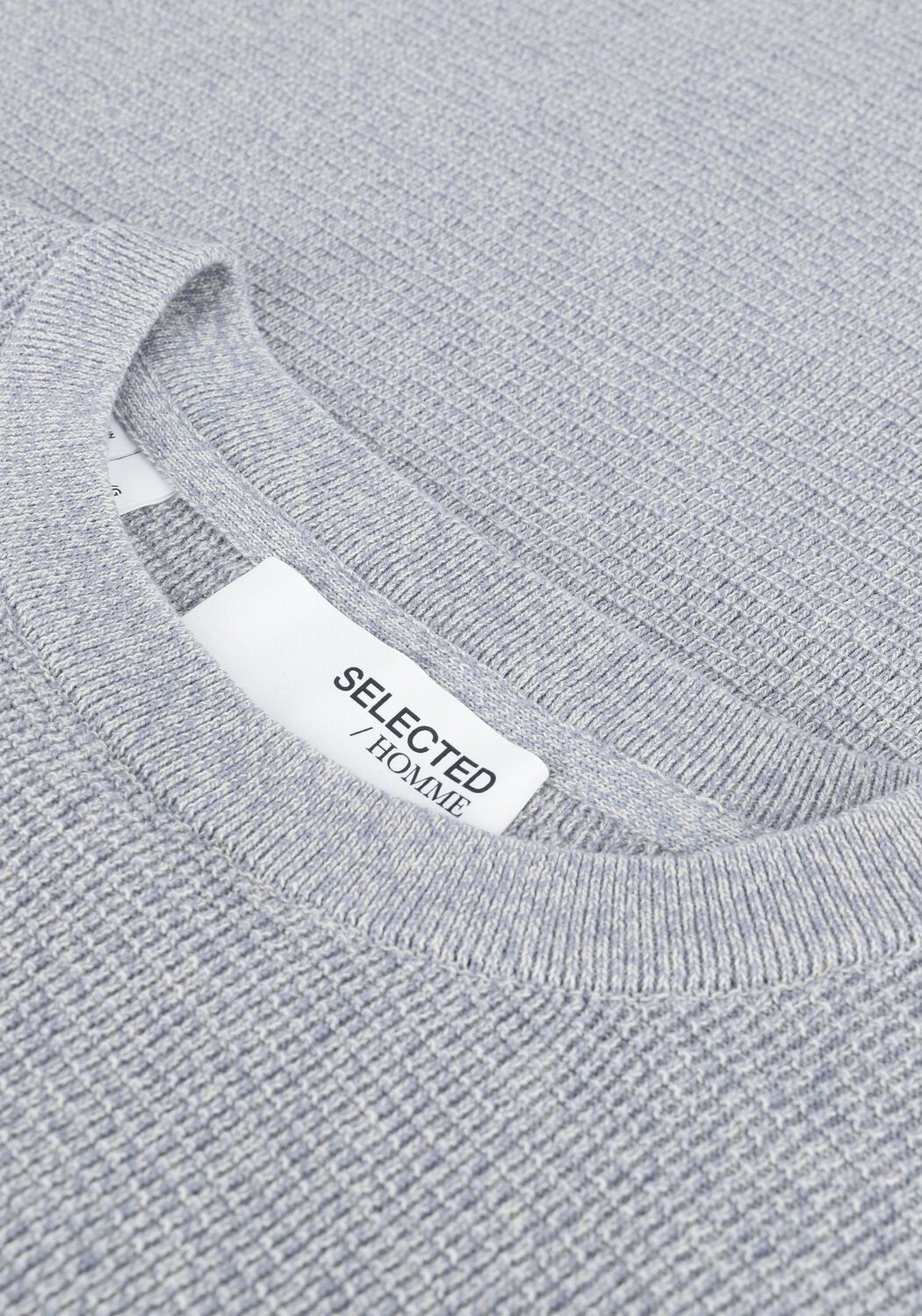 Lichtblauwe SELECTED MEN Trui SLHROCKS LS KNIT CREW NECK G N - large