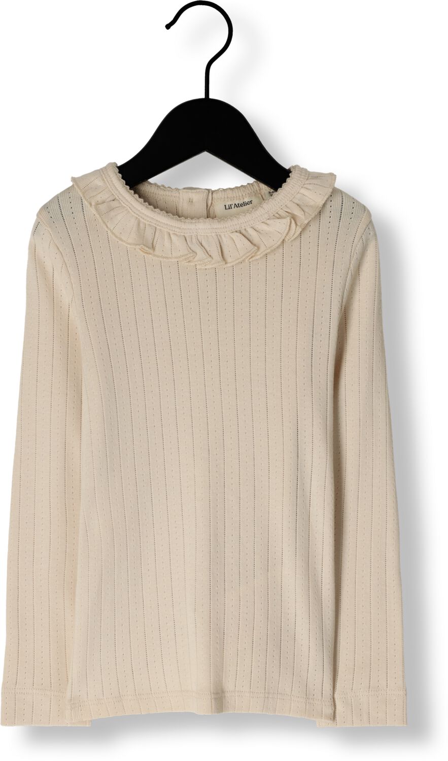 LIL' ATELIER MINI longsleeve NMFRACHEL ecru Meisjes Katoen Ronde hals Effen 122 128