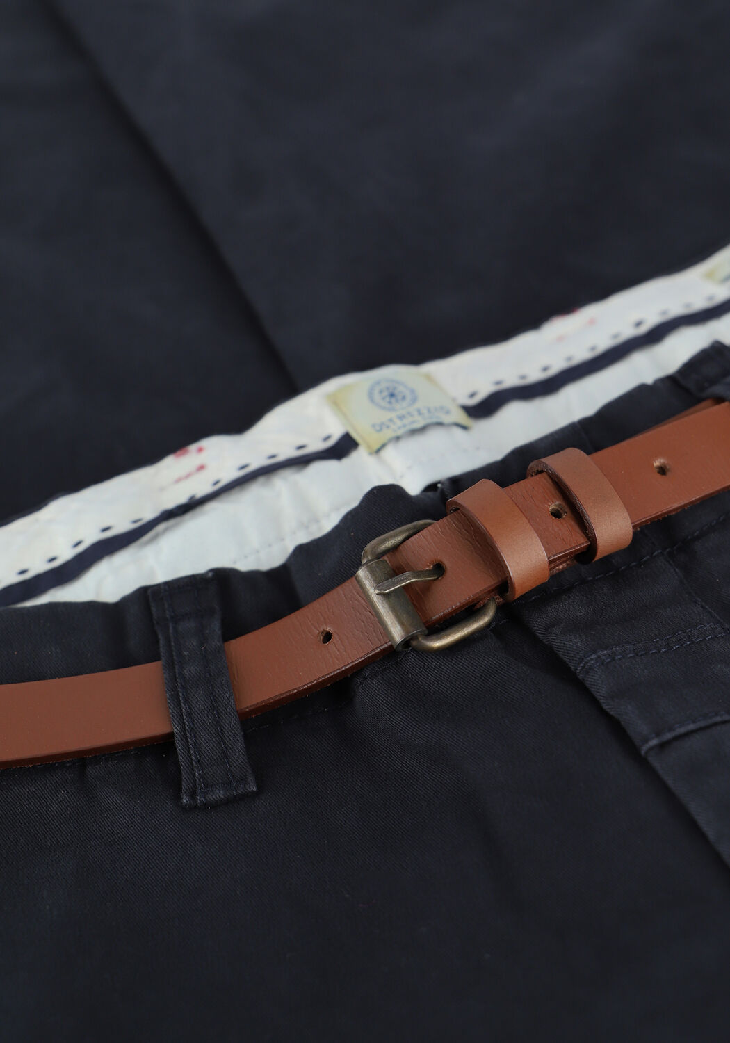 Donkerblauwe DSTREZZED Chino PRESLEY CHINO PANTS WITH BELT STRETCH TWILL - large