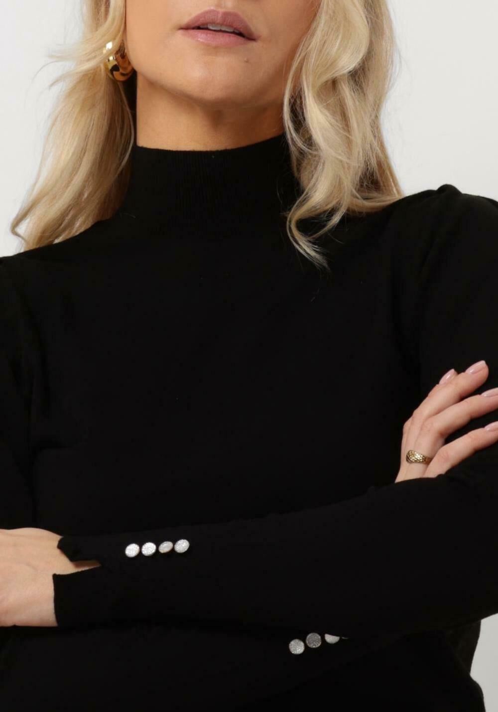 Zwarte JANSEN AMSTERDAM Coltrui FN187 FINE KNIT TURTLE NECK LONG SLEEVES Omoda