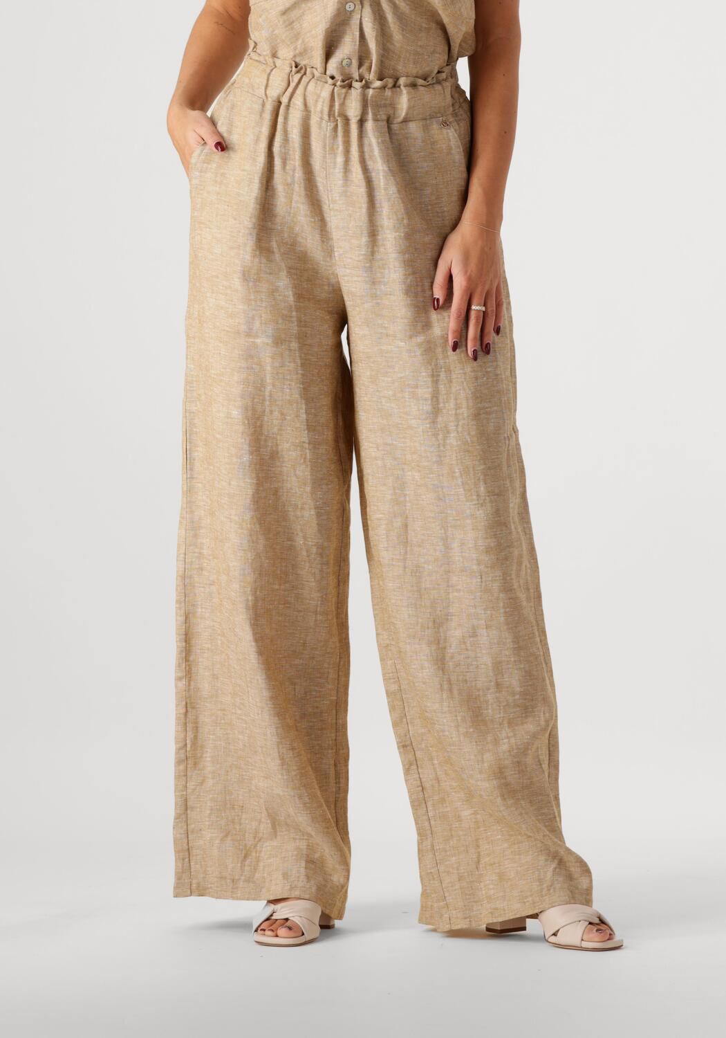 NUKUS Dames Broeken Debb Pants Melange Bruin