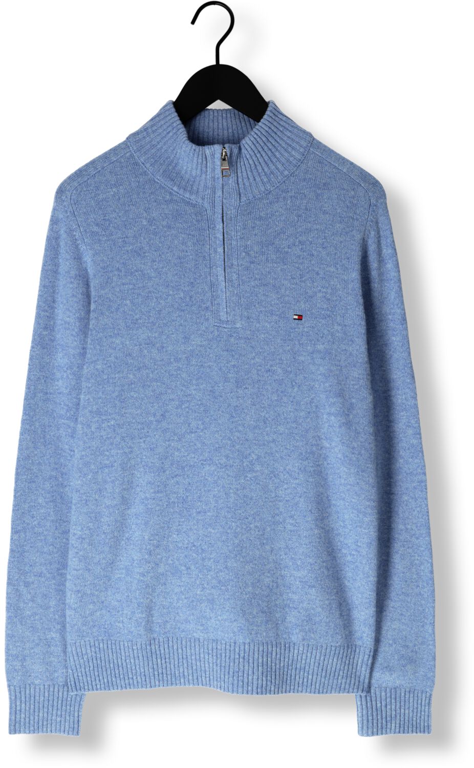 TOMMY HILFIGER Heren Truien & Vesten Lambswool Zip Mock Lichtblauw