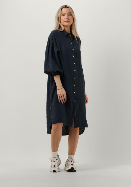 Blauwe BY-BAR Midi jurk SARAH LINEN LONG DRESS - large