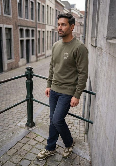 Olijf BUTCHER OF BLUE Trui ARMY CIRCLE CREW - large